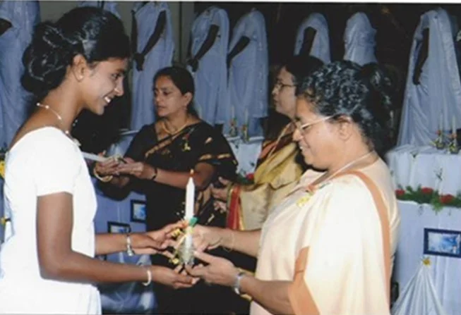 Aruna completing her teacher training